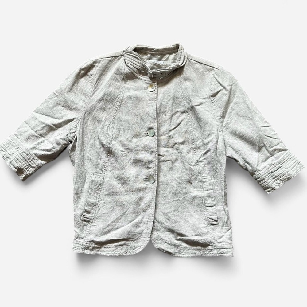 Linen Button Up Jacket Blazer Size 3X
